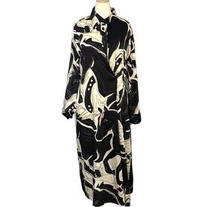 ZARA Horse Print Midi Dress Size XXL Western Collared